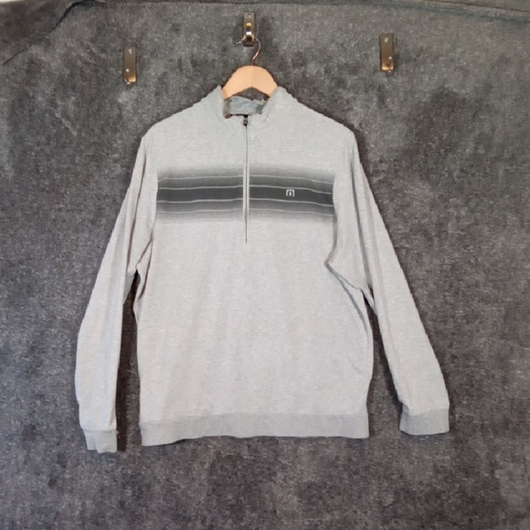 Travis Mathew Tequila Sunrise Mens Golf Jacket 2021 1/2 Zip Gray Size Large - Picture 2 of 13